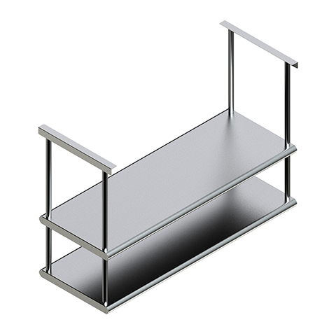 Stainless Steel Ceiling Mounted Double, Ceiling Mounted Shelves